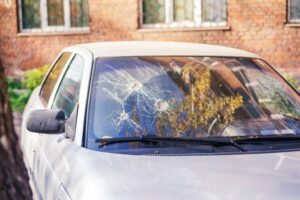 Damaged Car Windshield